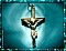 Pewter alien cross pendant