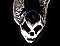 Pewter alien skull with flames pendant